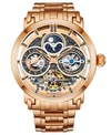 Stuhrling Men's Rose Gold Stainless Steel Bracelet Watch 47mm In Dusty Rose