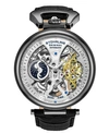 Stuhrling Men's Black Leather Strap Watch 46mm In Black