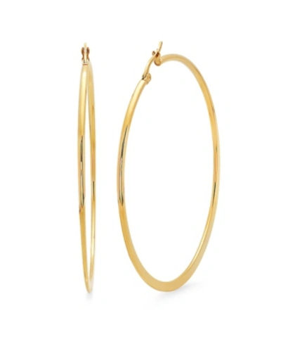 STEELTIME 18K GOLD PLATED STAINLESS STEEL HOOP EARRINGS