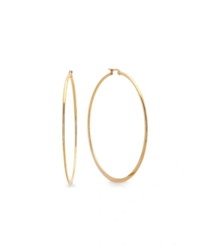 Steeltime 18k Micron Gold Plated Stainless Steel Hoop Earrings In Gold-plated