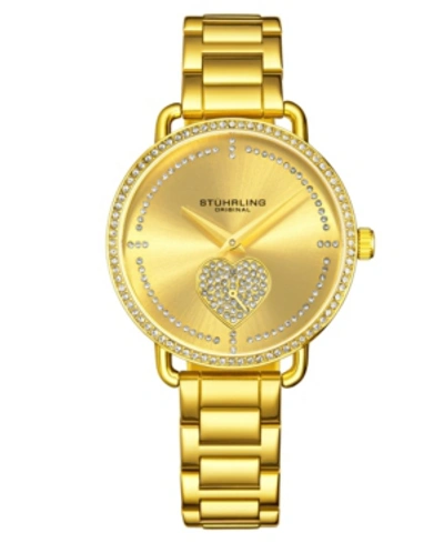Stuhrling Women's Gold Tone Stainless Steel Bracelet Watch 38mm