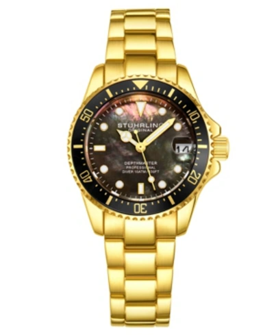 Stuhrling Women's Gold Tone Stainless Steel Bracelet Watch 32mm