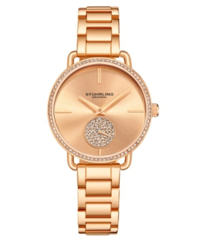 Stuhrling Women's Rose Gold Stainless Steel Bracelet Watch 38mm In Dusty Rose