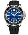 Stuhrling Men's Black Silicone Rubber Strap Watch 43mm In Black