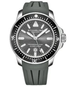 STUHRLING MEN'S GRAY SILICONE RUBBER STRAP WATCH 43MM