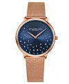 STUHRLING WOMEN'S ROSE GOLD MESH STAINLESS STEEL BRACELET WATCH 38MM