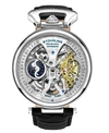 Stuhrling Men's Black Leather Strap Watch 46mm In Black