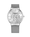 Stuhrling Men's Silver Tone Mesh Stainless Steel Bracelet Watch 39mm In Silver