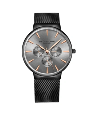 Stuhrling Men's Gray Mesh Stainless Steel Bracelet Watch 39mm