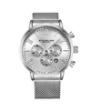Stuhrling Men's Silver Tone Mesh Stainless Steel Bracelet Watch 48mm In Silver