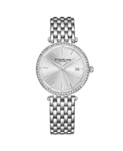 Stuhrling Women's Silver Tone Stainless Steel Bracelet Watch 40mm