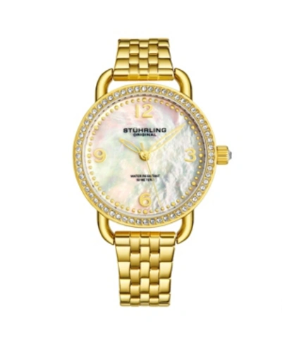 Stuhrling Women's Gold Tone Stainless Steel Bracelet Watch 38mm