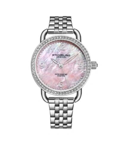 Stuhrling Women's Silver Tone Stainless Steel Bracelet Watch 38mm