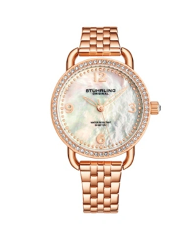 Stuhrling Women's Rose Gold Stainless Steel Bracelet Watch 38mm In Dusty Rose