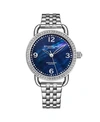 STUHRLING WOMEN'S SILVER TONE STAINLESS STEEL BRACELET WATCH 38MM