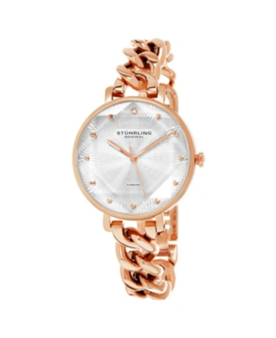 Stuhrling Women's Rose Gold Stainless Steel Bracelet Watch 38mm In Dusty Rose