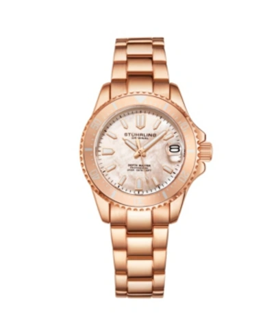 Stuhrling Women's Rose Gold Stainless Steel Bracelet Watch 32mm In Dusty Rose