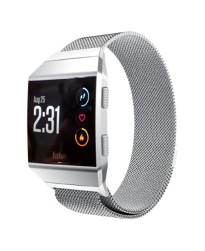Posh Tech Unisex Fitbit Alta Silver-tone Stainless Steel Watch Replacement Band