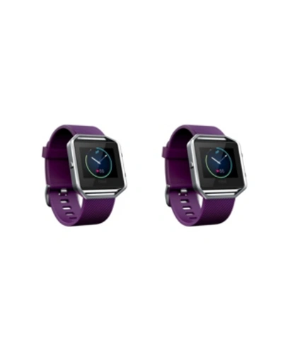 Posh Tech Unisex Fitbit Blaze Purple Silicone Watch Replacement Bands - Pack Of 2