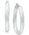 GIANI BERNINI MEDIUM ROUNDED TWIST HOOP EARRINGS IN STERLING SILVER, 1.1", CREATED FOR MACY'S