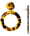 SIMONE I. SMITH TORTOISE SHELL-LOOK LUCITE DROP HOOP EARRINGS IN 18K GOLD-PLATED STERLING SILVER