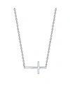 UNWRITTEN THIN EAST WEST CROSS STATION PLATED SILVER NECKLACE