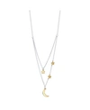 Unwritten Two-tone Plated Silver Moon And Star Layer Pendant Necklace In Two Tone