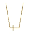 Unwritten Thin East West Cross Station Plated Silver Necklace In Gold