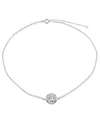 Giani Bernini Cubic Zirconia Round Bezel Stone Ankle Bracelet In Sterling Silver Or 18k Gold-plated Sterling Silve In Silver