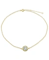 Giani Bernini Cubic Zirconia Round Bezel Stone Ankle Bracelet In Sterling Silver Or 18k Gold-plated Sterling Silve In Yellow Gold Over Silver