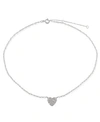 Giani Bernini Cubic Zirconia Pave Heart Ankle Bracelet In Sterling Silver Or 18k Gold-plated Sterling Silver In Silver