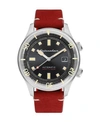 SPINNAKER MEN'S BRADNER AUTOMATIC RED GENUINE LEATHER STRAP WATCH 42MM