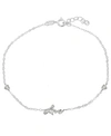 Giani Bernini Cubic Zirconia "love" Ankle Bracelet In Sterling Silver Or Two Tone Sterling Silver & 18k Gold-plate In Sterling Silver