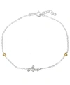 Giani Bernini Cubic Zirconia "love" Ankle Bracelet In Sterling Silver Or Two Tone Sterling Silver & 18k Gold-plate In Twotone