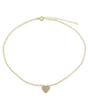 Giani Bernini Cubic Zirconia Pave Heart Ankle Bracelet In Sterling Silver Or 18k Gold-plated Sterling Silver In Yellow