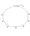 Giani Bernini Cubic Zirconia Pave 7 Mini Disc Drops Ankle Bracelet In Sterling Silver Or 18k Gold-plated Sterling  In Sterling Silver
