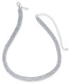 INC INTERNATIONAL CONCEPTS RHINESTONE MESH STATEMENT NECKLACE, 15" + 4" EXTENDER, CREATED FOR MACY'S