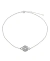 Giani Bernini Cubic Zirconia Pave Disc Ankle Bracelet In Sterling Silver Or 18k Gold-plated Sterling Silver In Sterling Silver