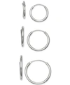 Giani Bernini 3-pc. Set Small Endless Hoop Earrings In Sterling Silver, Created For Macy's In Sterling Silver