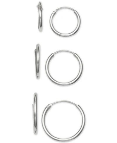 Giani Bernini 3-pc. Set Small Endless Hoop Earrings In Sterling Silver, Created For Macy's