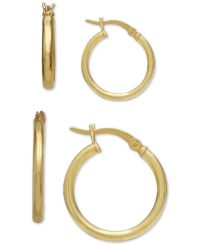 Giani Bernini 2-pc. Set Small Hoop Earrings In 18k Gold-plated Sterling Silver, Created For Macy's