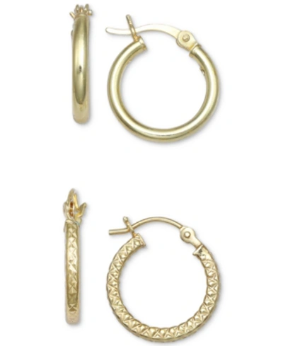 Giani Bernini 2-pc. Set Hoop Earrings In 18k Gold-plated Sterling Silver, Created For Macy's In Gold Over Silver