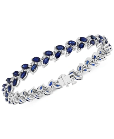 Effy Collection Effy Sapphire (9-1/2 Ct. T.w.) & Diamond (3/4 Ct. T.w.) Leaf Bracelet