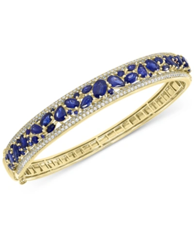 Effy Collection Effy Sapphire (7-1/6 Ct. T.w.) & Diamond (1-1/6 Ct. T.w.) Bangle Bracelet In 14k Gold