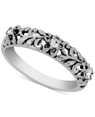 Kona Bay Cubic Zirconia Filigree Band In Silver-plate