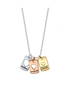UNWRITTEN TRI-TONE PLATED SILVER "MOTHER DAUGHTER FRIENDS FOREVER" HEART PENDANT NECKLACE