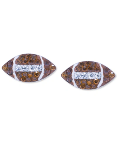 Giani Bernini Crystal Football Stud Earrings In Sterling Silver