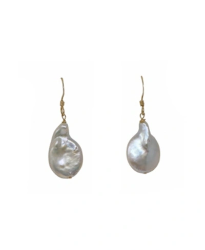 Roberta Sher Designs 14k Gold Filled Single Natural Keshi Pearl Drop Earring In White