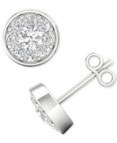 Forever Grown Diamonds Lab-created Diamond Halo Stud Earrings (1/2 Ct. T.w.) In Sterling Silver In White Gold