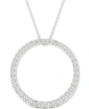 Forever Grown Diamonds Lab-created Diamond Circle Pendant Necklace (1/2 Ct. T.w.) In Sterling Silver, 16" + 2" Extender In White Gold